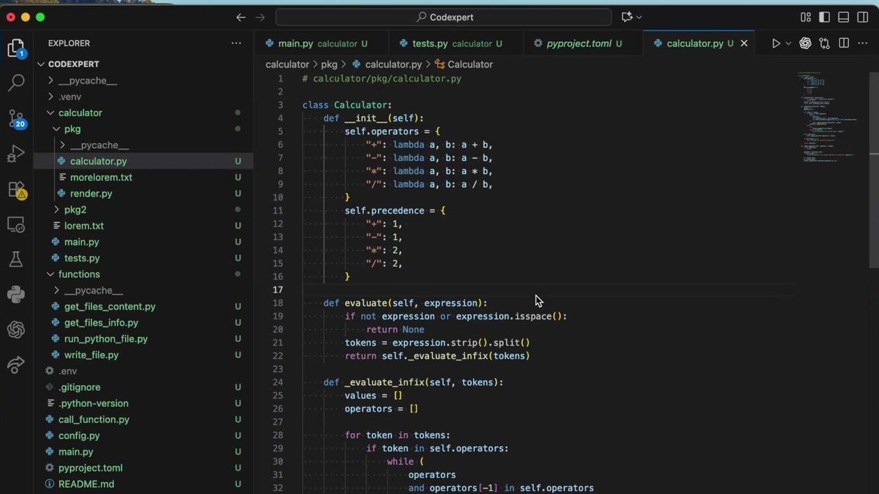 Codexpert demo: the agent's workspace open in VS Code
